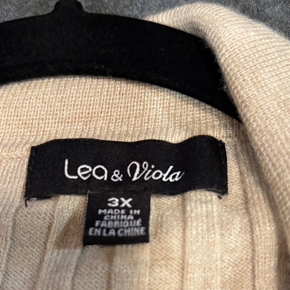 Lea & Viola Beige Ribbed Cardigan - Picture 7 of 9